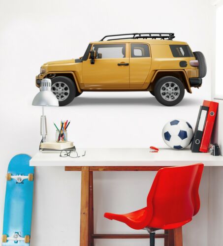 3D Toyota Yellow Car B215 Car Wallpaper Mural Poster Transport Wall Stickers Wed - Picture 1 of 6