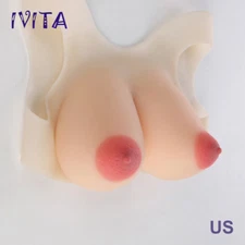 IVITA Big Areola Full Silicone Breast Forms Transgender Drag Queen GG Cup Boobs