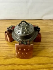 Vintage German Wind Chime, Metal Bell, Embroidered Ribbon MT. Goat