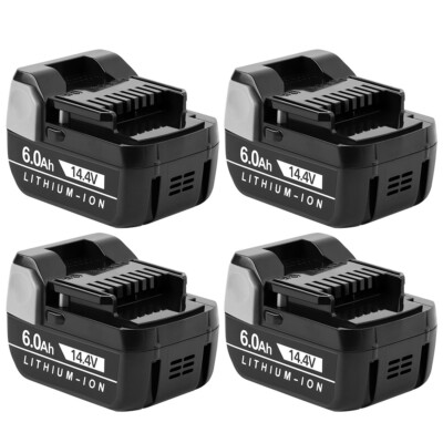 4x 14.4V 6.0Ah Li-ion Battery For Hitachi BSL1460 BSL1415 BSL1415X 329083 329877