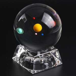 Details About Crystal Solar System Ball 3d Glass Galaxy Miniature Universe Astronomy Planets