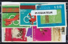 Equateur 25 timbres différents oblitérés