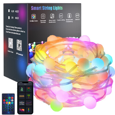 25 LED Solar Lichterkette Glühbirnen Außen Garten String Licht Birnen Party Deko
