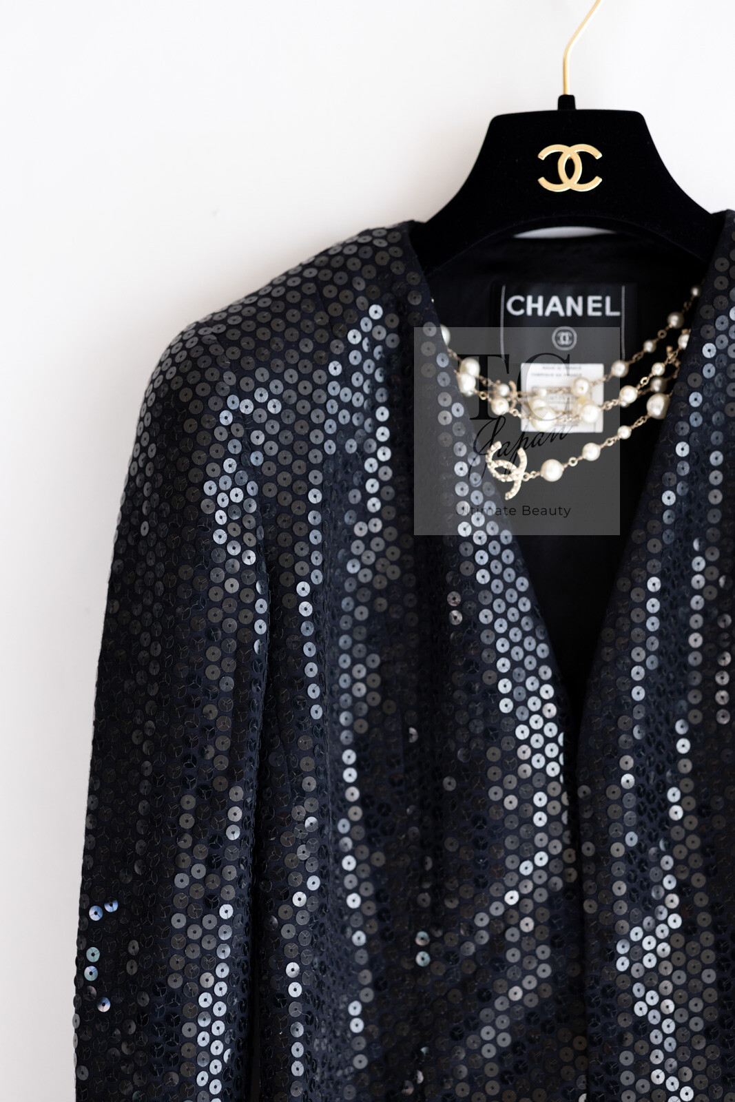 CHANEL 03C Black Sequin Runway  Jacket Karl Lagerfeld 36 38 US4 6 Party_Rare image 6