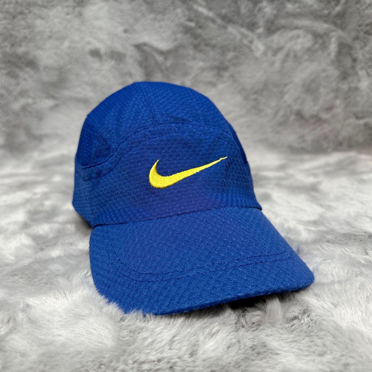 Vintage Nike Hat Cap Blue Panel Strap Back 90's Y2k Running