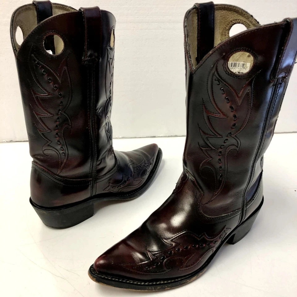 De Colección Durango Negro CEREZA Dragón Cuero Vaquero WESTERN BUCKAROO Botas Llama 9 Foto 2 de 4