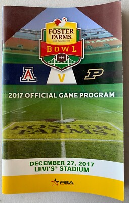 2017 FOSTER FARMS BOWL PROGRAM PURDUE VS. WILDCATS NCAA FOOTBALL CHAMPIONS