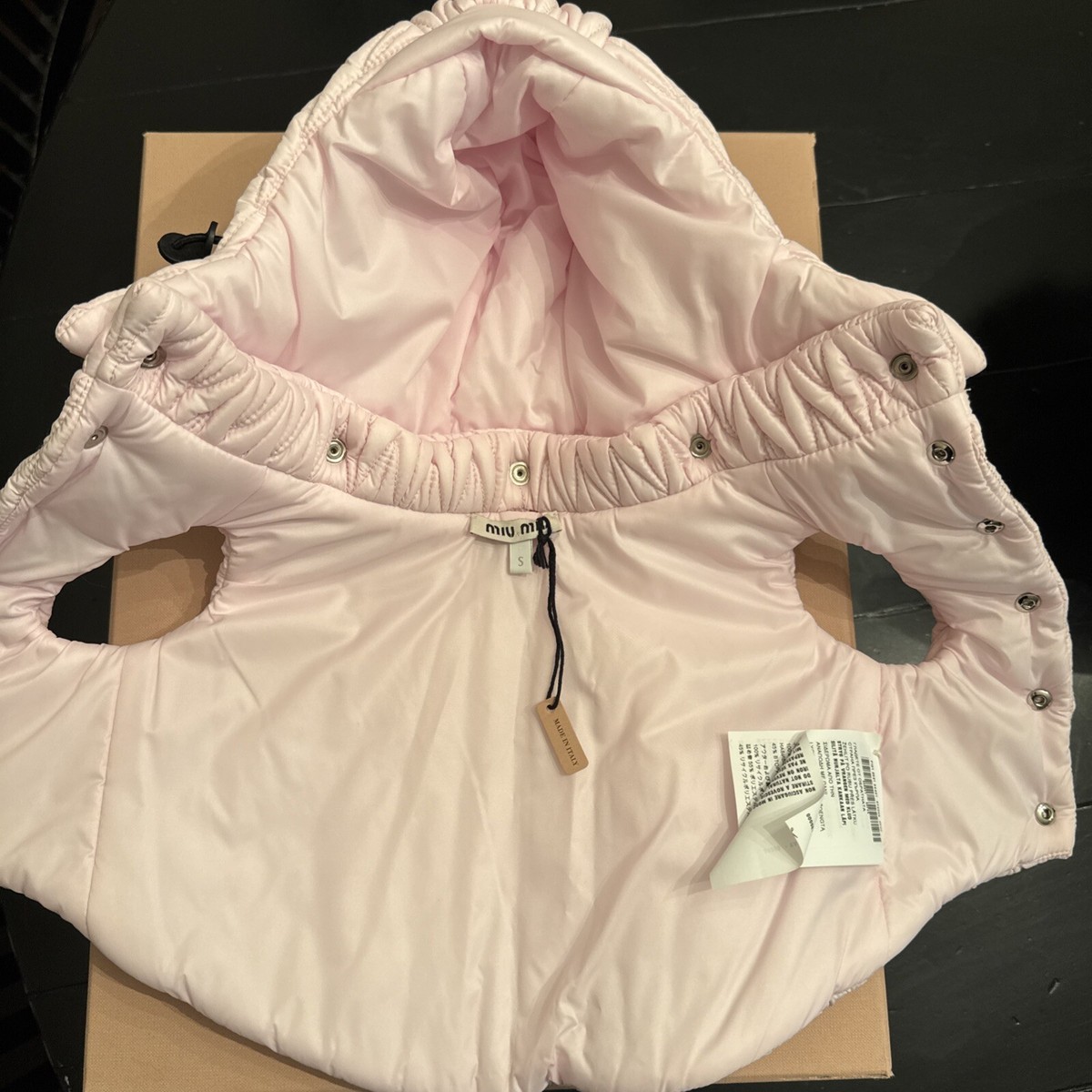 Miu Miu Matelasse Pink Hooded Dog Coat Size S NIB | eBay