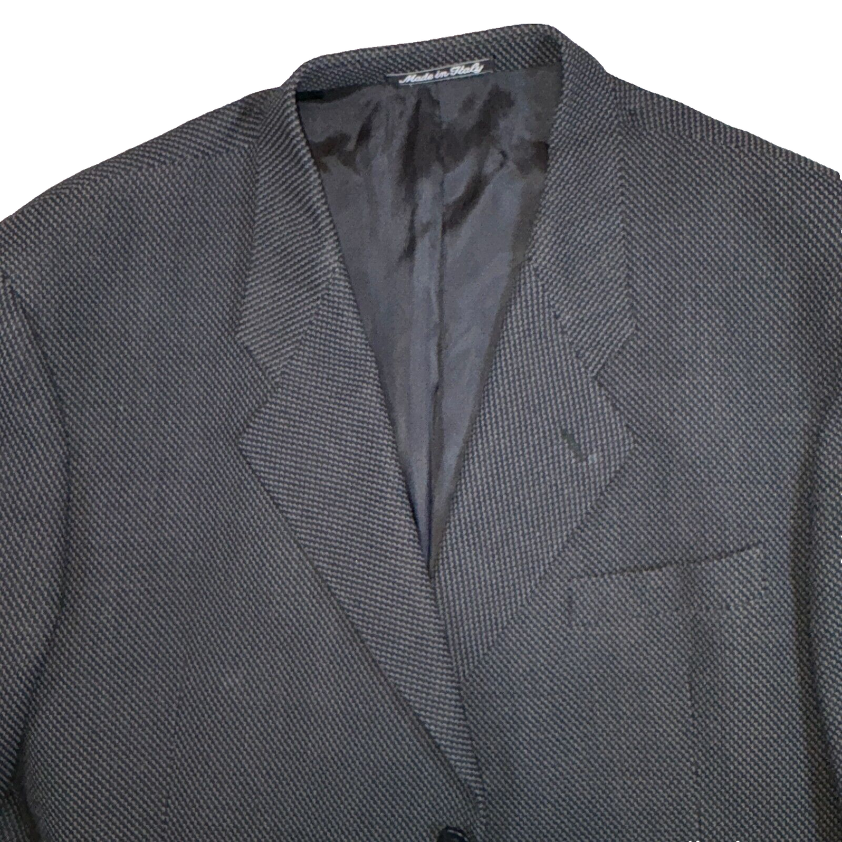 Giorgio Armani Collezioni Black Geometric Blazer 48L Wool 