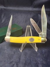 Moore Maker USA 3305 P Stockman Knife W Punch Yellow Delrin Handles NIB