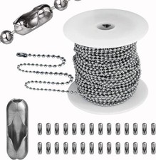YZDTECH Ball Bead Chain, 55Ft Stainless Steel Chain Ball Chain Necklace Bulk wit