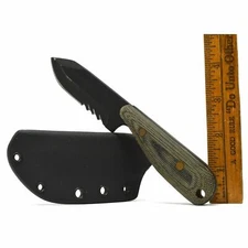 Vintage SHADOW TECH KNIVES Green Micarta STK SPEAR POINT KNIFE + Scabbard/Sheath