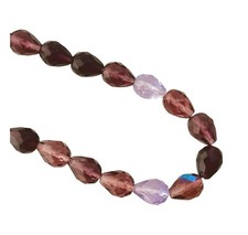 20 Assorted Amethyst Lilac Czech Glass Plump Tapered Teardrop Pear 13mm Beads