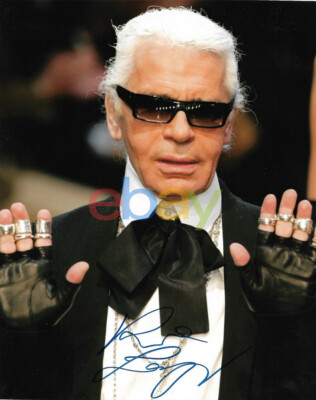 Karl Lagerfeld Fashion Designer signed 8x10 inch photo autograph