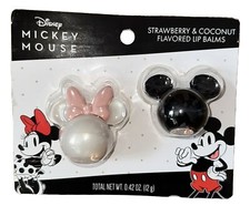 Disney Mickey Mouse  Minnie Mouse Strawberry Coconut Flavored Lip Balms 0.42 Oz
