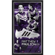 MATTHEW PAVLICH FREMANTLE SIGNED FRAMED FAREWELL TO A CHAMPION BOOT FYFE MUNDY 