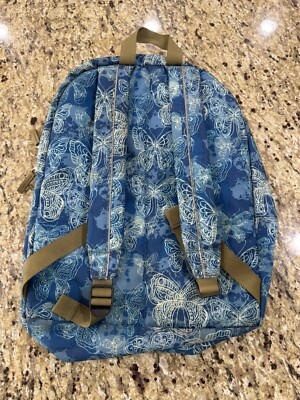 L.L. Bean Kids Backpack School bookbag Blue Embroidered Used 