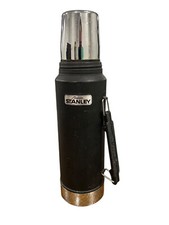 Stanley Aladdin Black Vacuum Bottle Thermos A-944DH- 1 Quart Made in USA Vintage