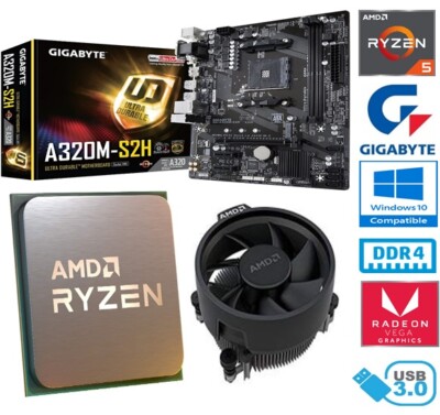 AMD RYZEN 3400GE BUNDLE GIGABYTE A320M-S2H