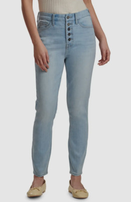 $111 Jen7 By 7 For All Mankind Women's Blue High-Waist Skinny Jeans Pants Size 4