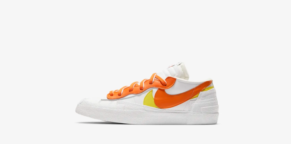 SACAI X NIKE Blazer Nike x Sacai arancione basso magma taglia: 9 UK Nuovissimo in scatola (in mano)