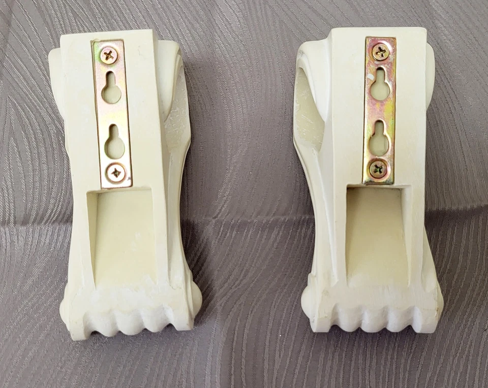 Soportes de Pared De Colección Alabastro 2 Piezas Ornamentado Estilo Clásico Europeo 5.75"H Sin Usar Foto 3 de 4