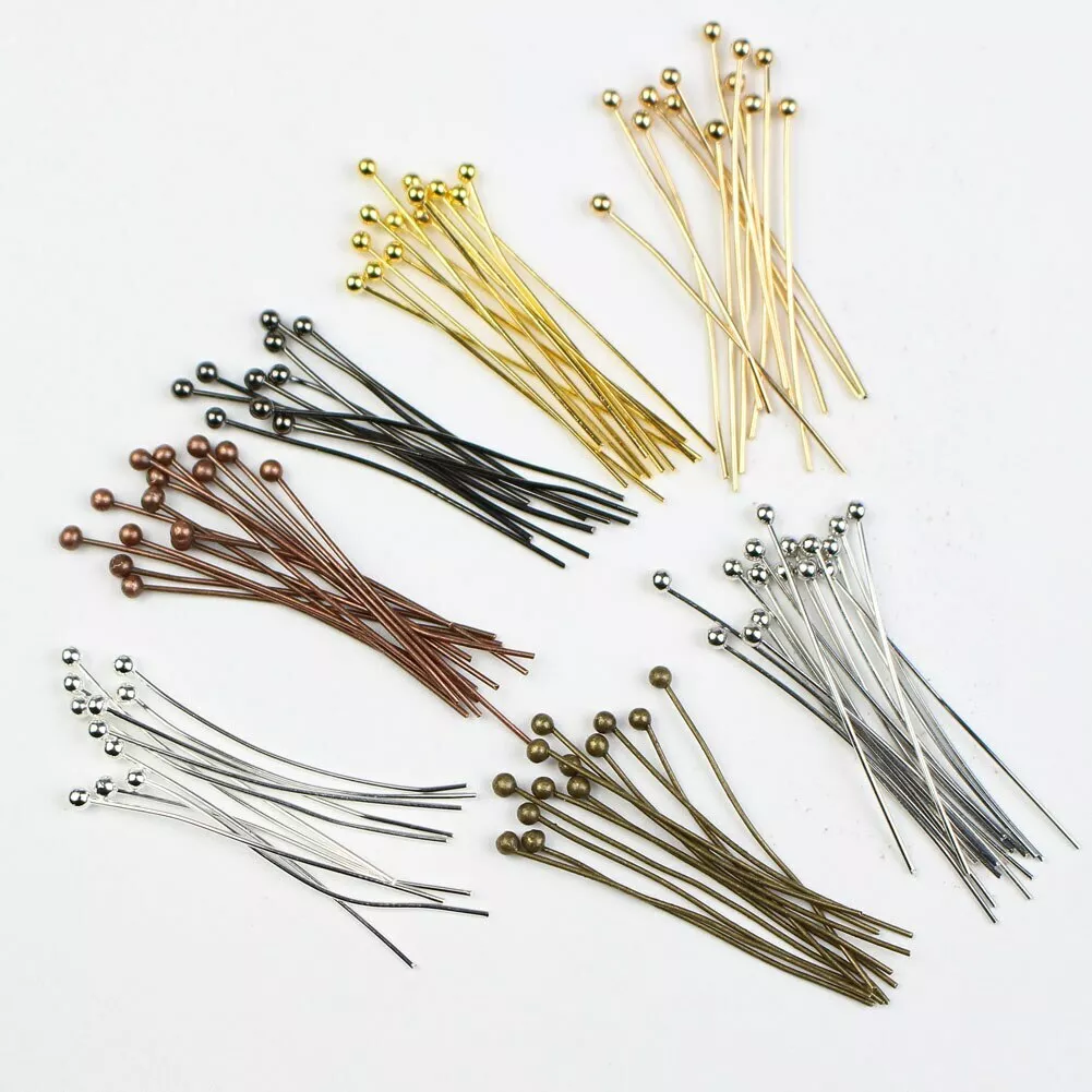 200pcs Gold Silver Plated Copper Ball Head Pins for Diy Jewelry Making  Findings