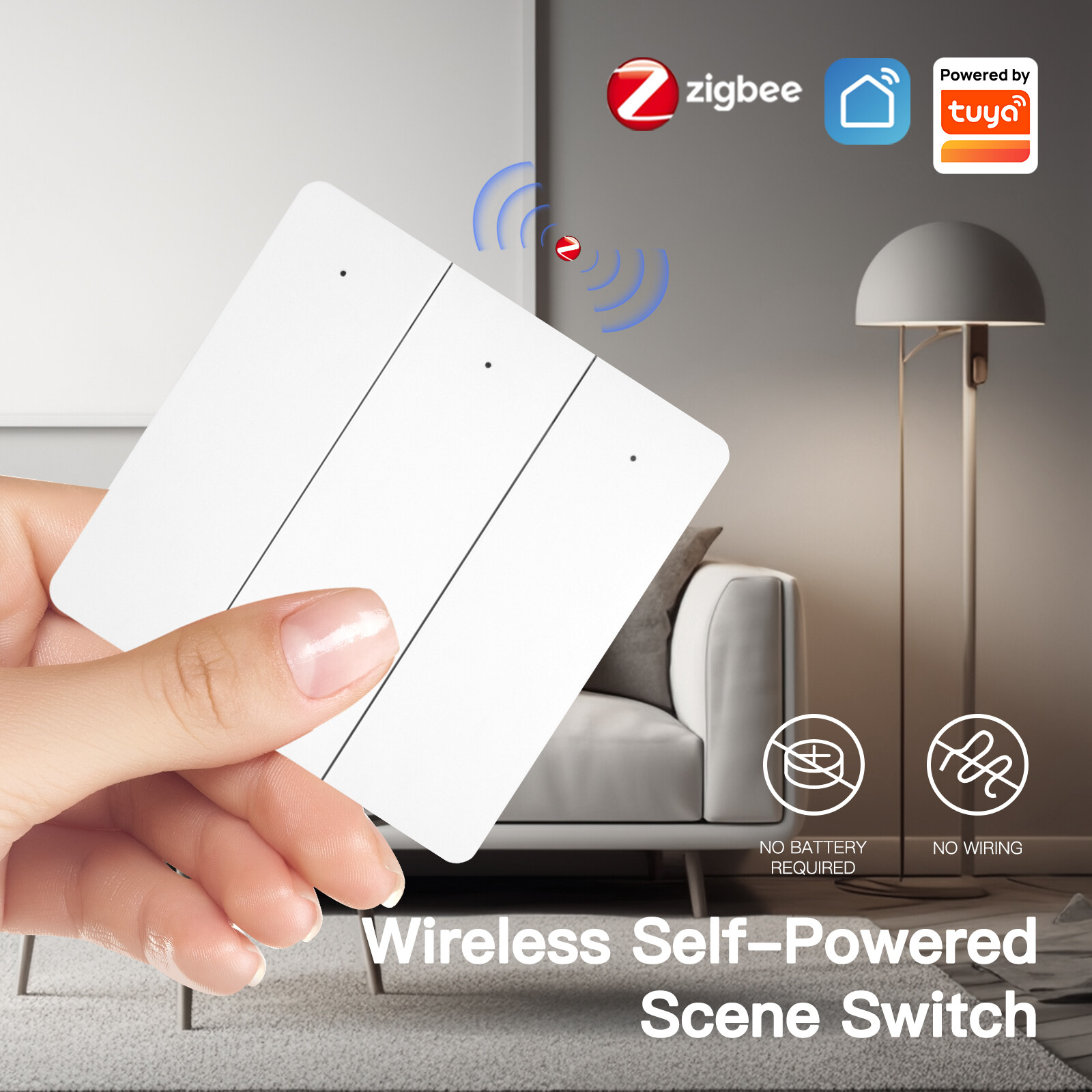 MOES Zigbee Smart Funkschalter Batterielose Selbstversorgt Keine Verkabelung APP - Picture 13 of 19