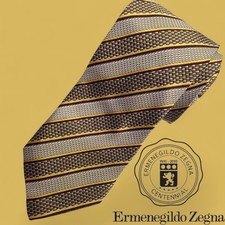   ERMENEGILDO ZEGNA EXQUISITE ITALIAN WOVEN SILK NECKTIE, NWT 235