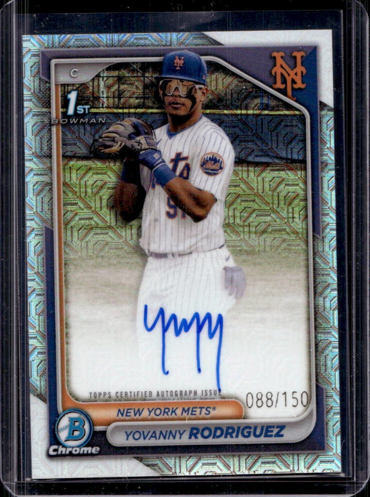 2024 Bowman Chrome Yovanny Rodriguez Auto HTA Choice Refractor 1st #/150 Mets