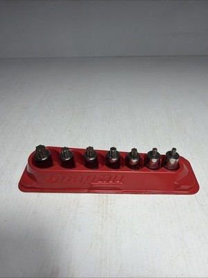 Snap On 7pc 3/8'' Drive Stubby Torx Socket Driver Set T27-T55 207EFTXYSE