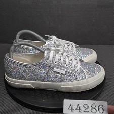Superga Shoes Womens Size 8 Silver Glitter Canvas Low Top Sneakers S00FWY0