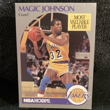 NBA Hoops 1990-91 Magic Johnson Los Angeles Lakers MVP Card #157 Basketball