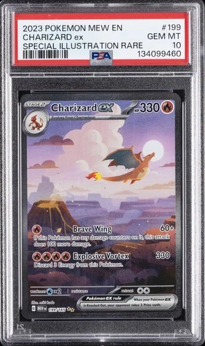 2023 POKEMON MEW EN-151 SPECIAL ILLUSTRATION RARE #199 CHARIZARD EX PSA 10