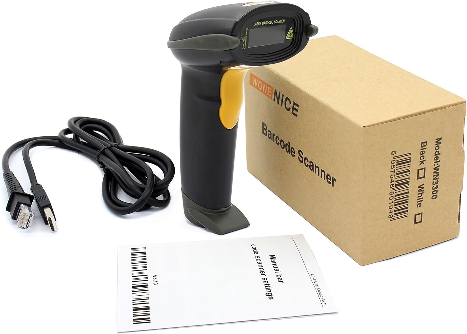 Wired Handheld Bar Code Scanner Reader Black