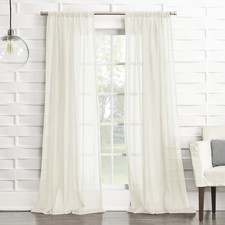 Tayla Crushed Texture Semi-Sheer Rod Pocket Curtain Panel, 50" x 84", Cream O...