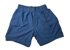 The North Face Shorts Mens Small Blue Cargo Outdoor Hiking Trail Elastic Waist