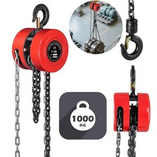 Kettenzug 1000kg 1T 3m Flaschenzug Hebezug Seilzug Kran Kettenflaschenzug Kette