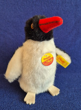 Steiff Pinguin PEGGY 2505/12 UNBESPIELT KOMPLETT mit SCHILD + KNOPF + FAHNE, NEU