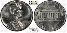1962 D  Lincoln Cent on SILVER Dime Planchet , MS 62 , PCGS , Mint Error