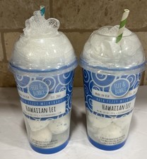 Lot Of 2 Fizz  Bubble Milkshake 12 Bath Fizzy Bombs, Bath Sponge Hawaiian Lei