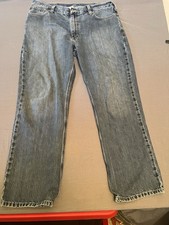 Men's Vintage Carhartt Blue Denim Straight Jeans "Relaxed Fit" Size 38x32