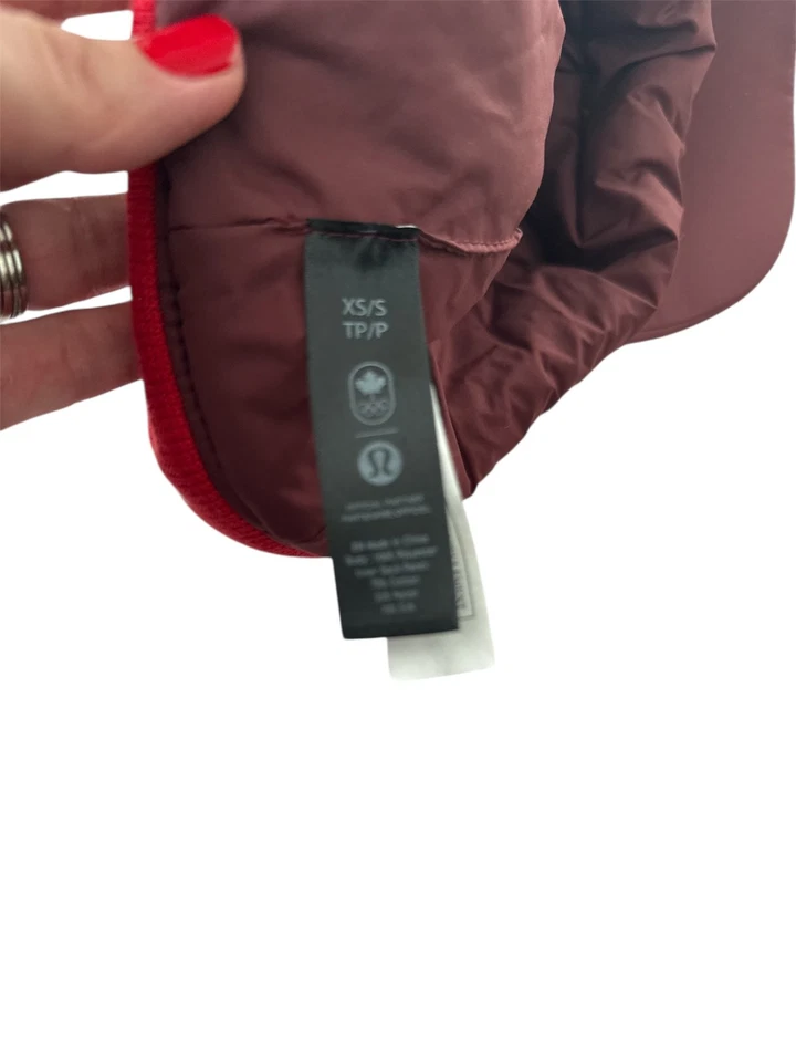 Lululemon 2022 Olympic Team Canada Red Puffer Polyester Trapper Hat Flap - Image 4 of 4