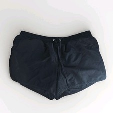 KONA SOL Solid All Black Drawstring Pull On Swim Beach Shorts Womens Size XL