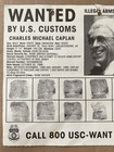 Vtg 1989 Original U.S. Customs WANTED Poster Charles Michael Caplan Arms Export — photo 2