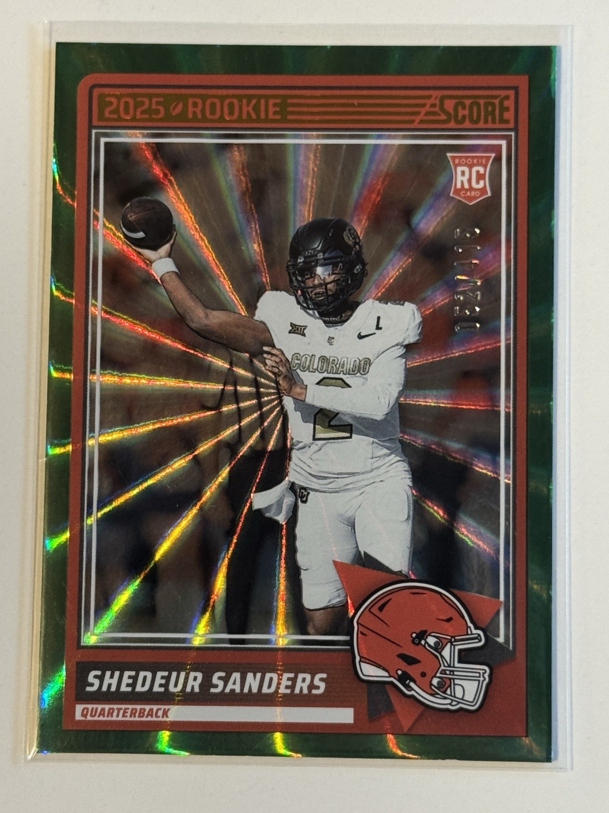 2025 SCORE FOOTBALL #15 SHEDEUR SANDERS RC SP SPOKES /415 CLEVELAND BROWNS