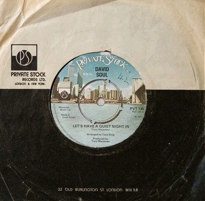 David Soul-Let's Have A Quiet Night/Mary's Fancy 1977 Vinyl 7'' Single.PVT 130.