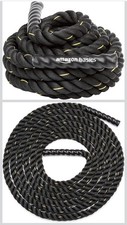 AmazonBasics Battle Rope 30 ft x 1.5 in Strength Training Black/Yellow