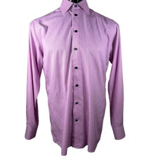 Eton of Sweden Mens contemporary Pink/Blue Button Up Dress Flip Cuff Shirt 41/16