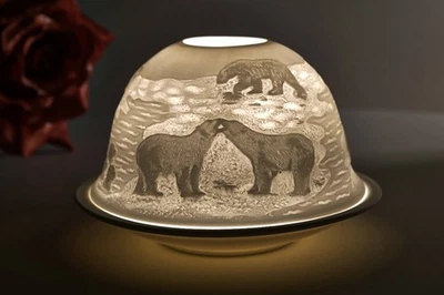 Dome Light 32017 Arktis arktische Tiere Teelicht Windlicht Deko Porzellan weiss - Bild 1 von 4
